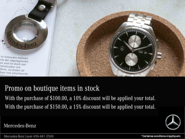 Promo on boutique items in stock