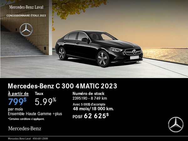 La C 300 4MATIC 2023 à partir de 5,99%