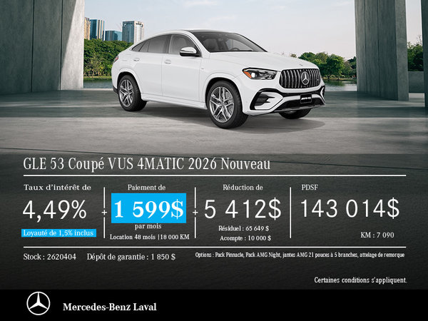 GLE 53 Coupé VUS 4MATIC 2026