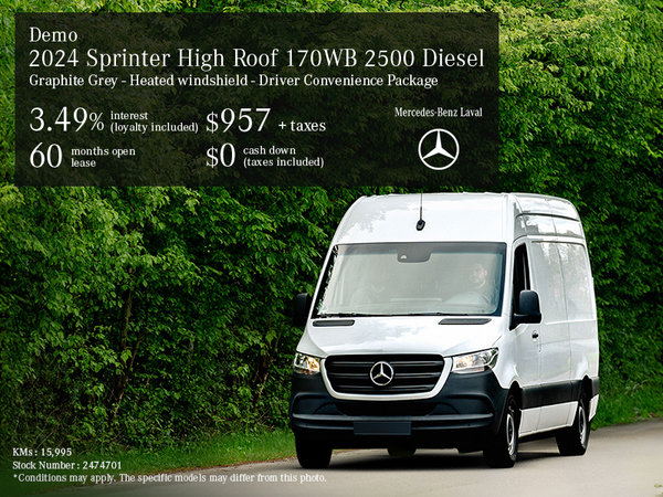 Demo 2024 Sprinter High Roof 170WB 2500 Diesel