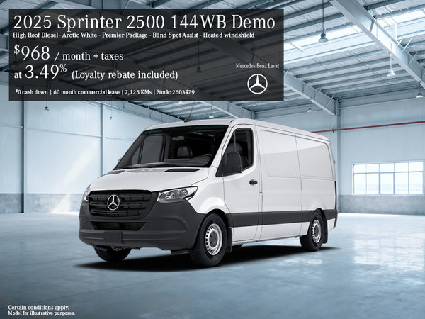 DEMO 2025 Sprinter 2500 144 WB High roof Diesel - Arctic White