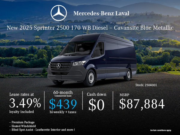 2025 Sprinter 2500 170 WB Diesel