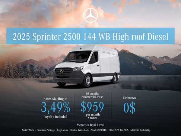2025 Sprinter 2500 Cargo 144 WB