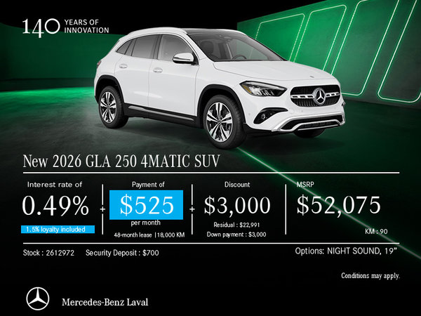 2026 Mercedes-Benz GLA 250 4MATIC SUV