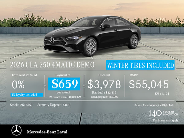2026 CLA 250 4MATIC DEMO