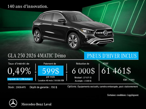 GLA 250 4MATIC 2026 DÉMO
