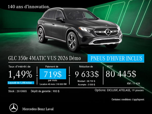 GLC 350e VUS 4MATIC 2026 Démo