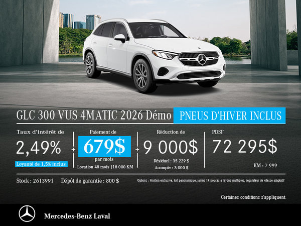 GLC 300 VUS 4MATIC 2026 Démo