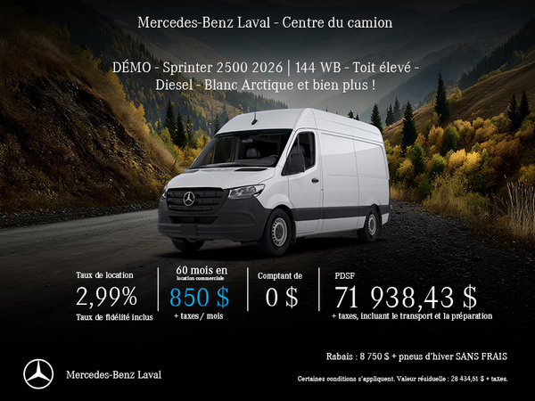 Démo Sprinter 2500 2026 | 144 WB