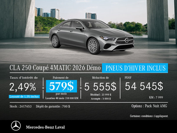 CLA 250 Coupé 4MATIC 2026 Démo
