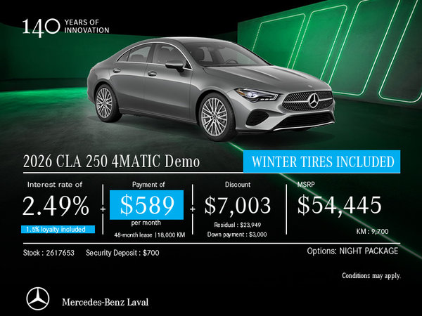 2026 CLA 250 4MATIC Demo