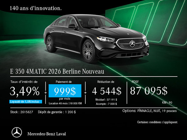 E 350 Berline 4MATIC 2026