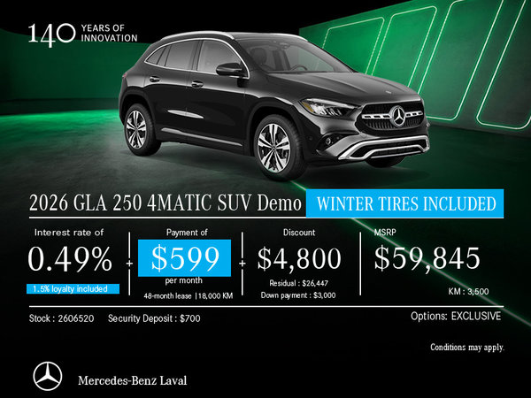 2026 GLA 250 4MATIC SUV Demo