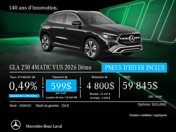 GLA 250 4MATIC VUS Demo 2026