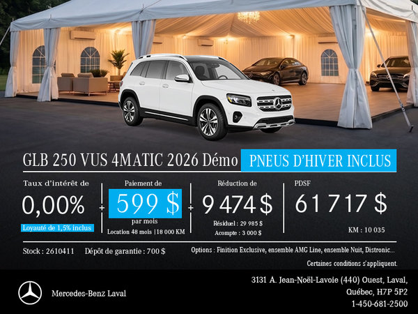 GLB 250 VUS 4MATIC 2026 Démo