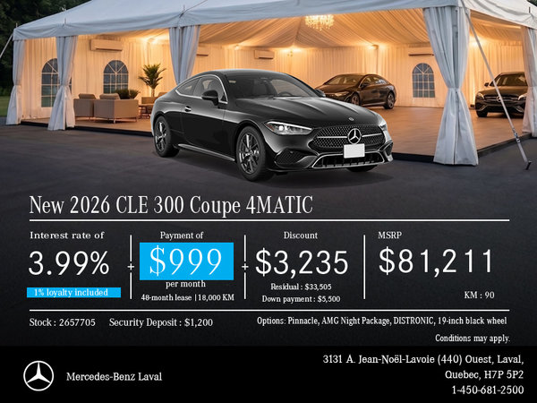 New 2026 CLE 300 Coupe 4MATIC