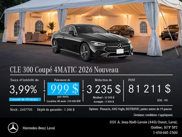Nouveau CLE 300 Coupé 4MATIC 2026