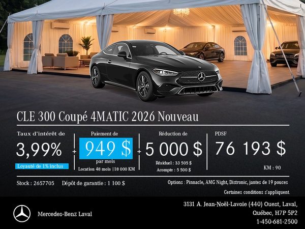 Nouveau CLE 300 Coupé 4MATIC 2026