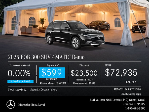 2025 EQB 300 SUV 4MATIC Demo