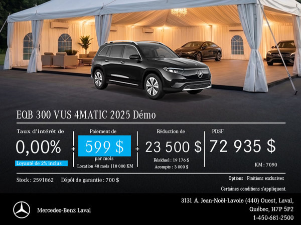 Démo EQB 300 VUS 4MATIC 2025