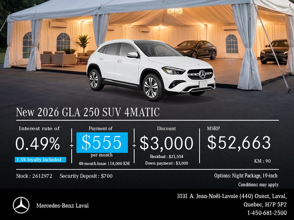New 2026 GLA 250 SUV 4MATIC