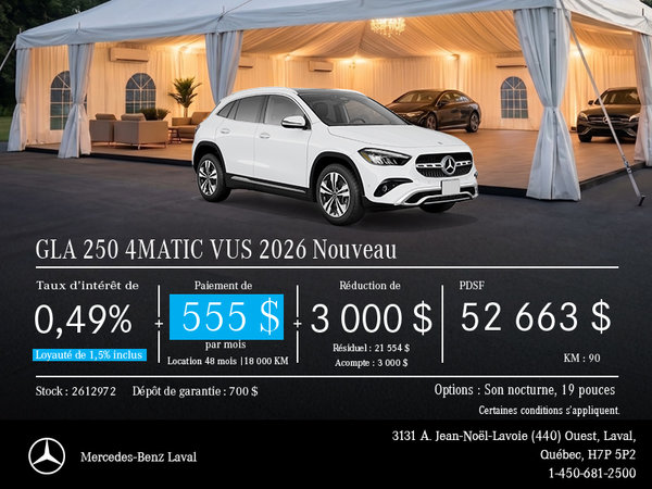 Nouveau GLA 250 4MATIC VUS 2026