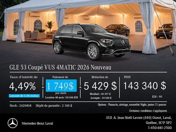 Nouveau GLE 53 Coupé VUS 4MATIC 2026