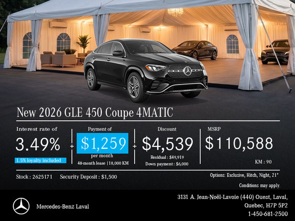 New 2026 GLE 450 Coupe 4MATIC
