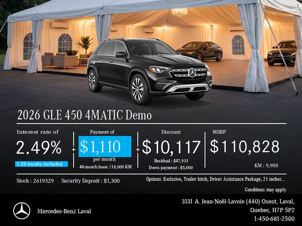 2026 GLE 450 4MATIC Demo