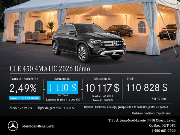GLE 450 4MATIC 2026 Démo