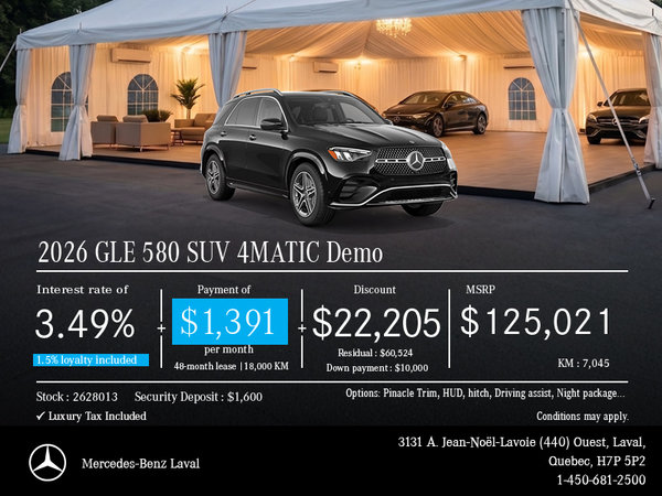 2026 GLE 580 SUV 4MATIC Demo