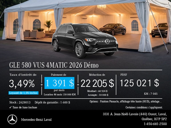 Démo GLE 580 VUS 4MATIC 2026