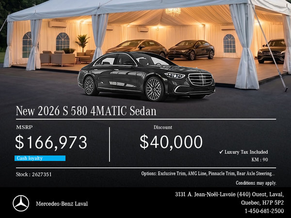 New 2026 S 580 4MATIC Sedan