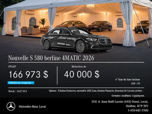 Nouvelle S 580 berline 4MATIC 2026