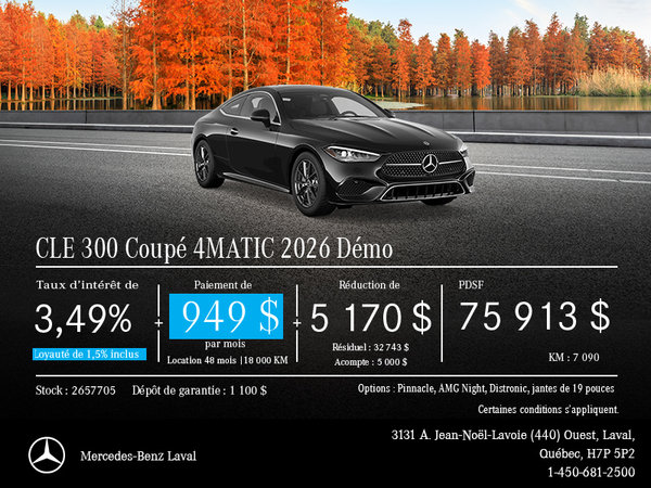 Mercedes-Benz CLE 300 Coupé 4MATIC Démo 2026