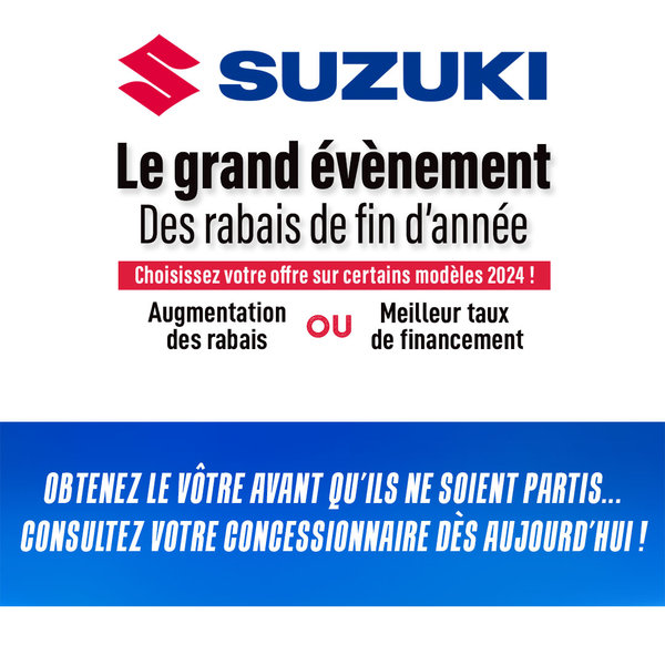 Le grand évènement des rabais de fin d'année Suzuki est là !