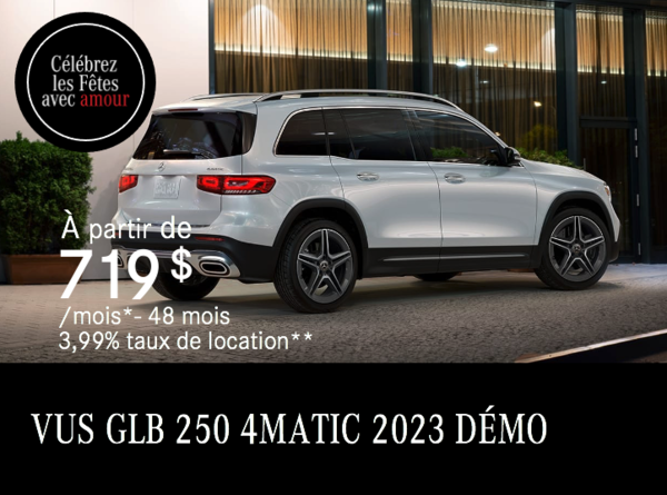 Démo VUS GLB 250 4MATIC 2023 à partir de 719 $/mois*
