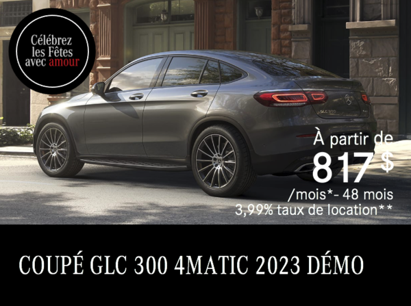 Démo COUPÉ GLC 300 4MATIC 2023 à partir de 817 $/mois*