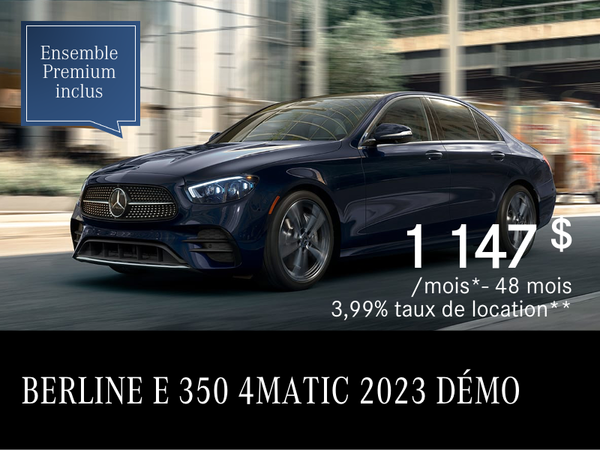 Démo BERLINE E 350 4MATIC 2023 à partir de 1 147 $/mois*