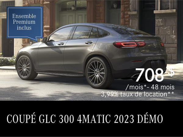 Démo COUPÉ GLC 300 4MATIC 2023 à partir de 708 $/mois*