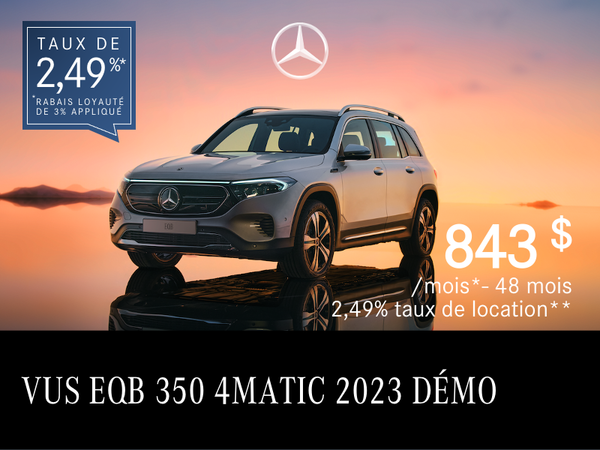 Démo VUS EQB 350 4MATIC 2023 à partir de 843$/mois*