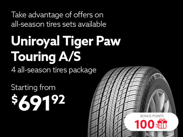 Take advantage of offers on all-season tires sets available