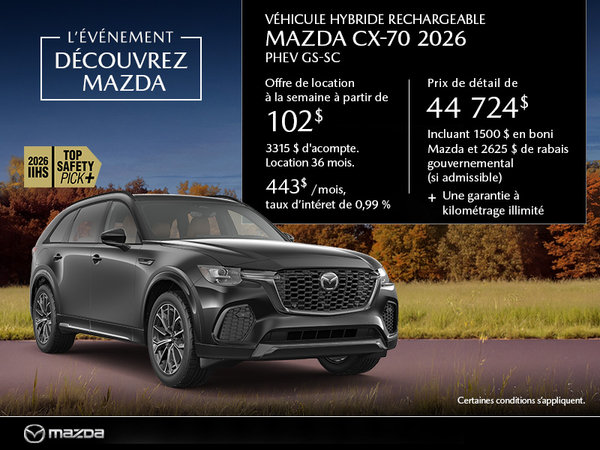 Mazda CX-70 neuf en promotion à Montréal