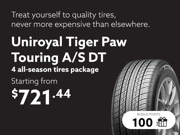 Take advantage of offers on all-season tires sets