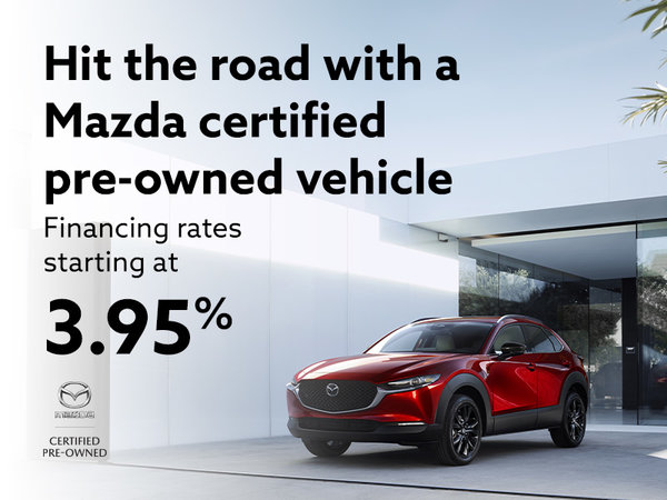 Hit the road with a Mazda certified pre-owned vehicle