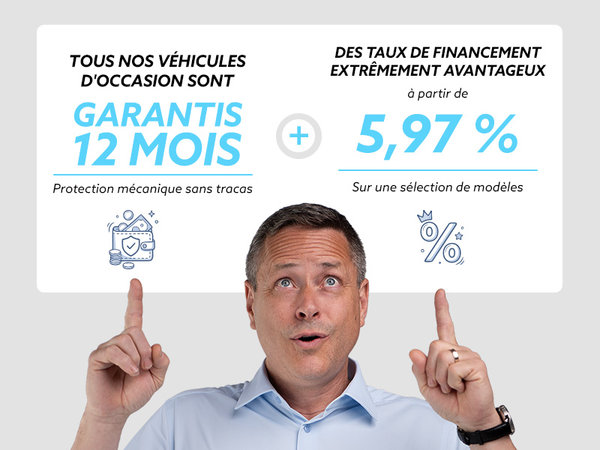 Tous nos véhicules d'occasion sont garantis 12 mois