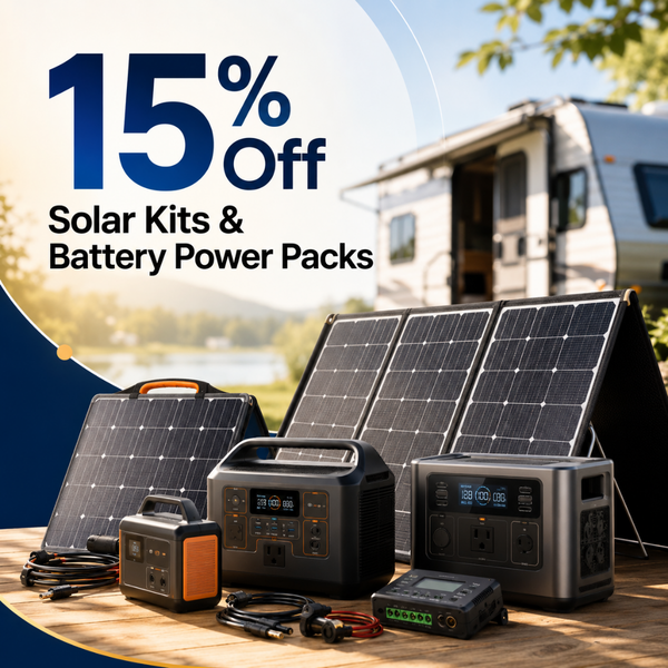 15% Off Solar Kits & Battery Power Packs