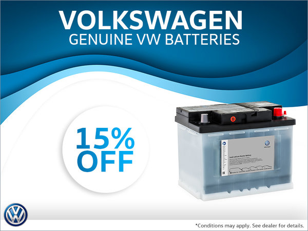 Get 15% Off Genuine Volkswagen Batteries!