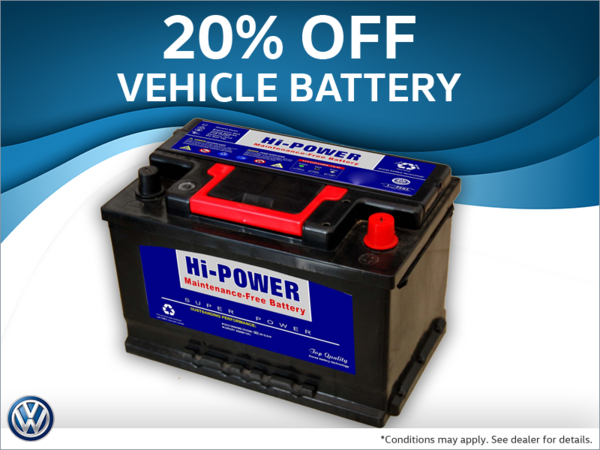 20% off vehicle batteries