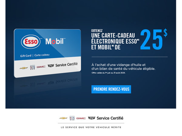 Carte-cadeau Esso et Mobil de 25$